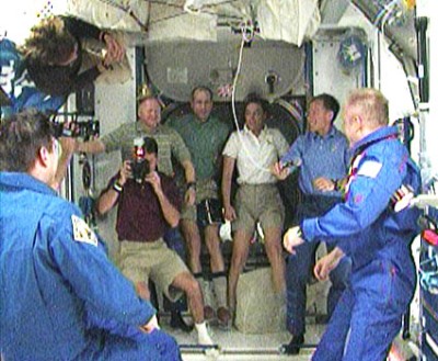 Begrüßung an Bord der ISS