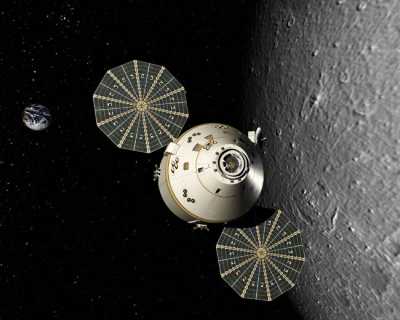 knstlerische 

Darstellung des Raumfahrzeuges ORION in der Umlaufbahn um den Mond
