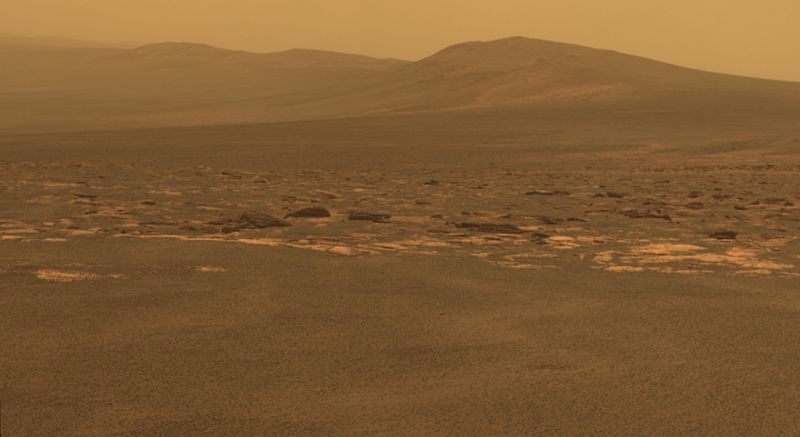 Der westliche Rand des Kraters Endeavour auf dem Mars